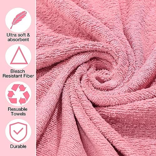 Newwiee 72 Pack Salon Towels Bleach Proof Hair Towel 18 x 30 Inch, Pink - Image 3