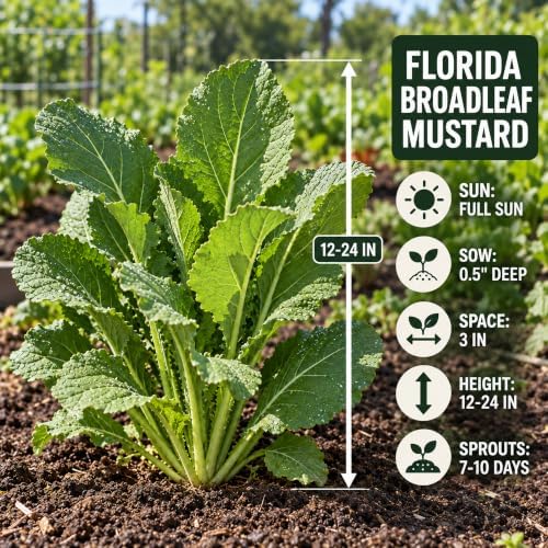 2000 Mustard Greens Seeds for Planting - Heirloom, Florida Broadleaf - Image 4