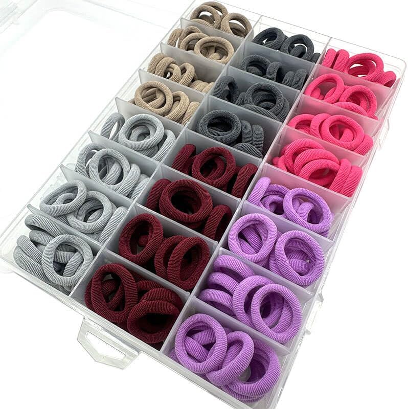 288 Pcs Toddler Hair Ties, Soft Seamless Cotton Baby Hair Ties, Multicolor Small Hair Bands for Little Girls and Kids, Elastic Hair Accessories Ponytail Holders (Retro Color) - Image 3
