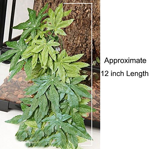 SLSON Reptile Plants Hanging Silk Terrarium Plants with Suction Cup for Bearded Dragons,Lizards,Geckos,Snake Pets and Hermit Crab Tank Habitat Decorations,Small Size,12 inches - Image 3