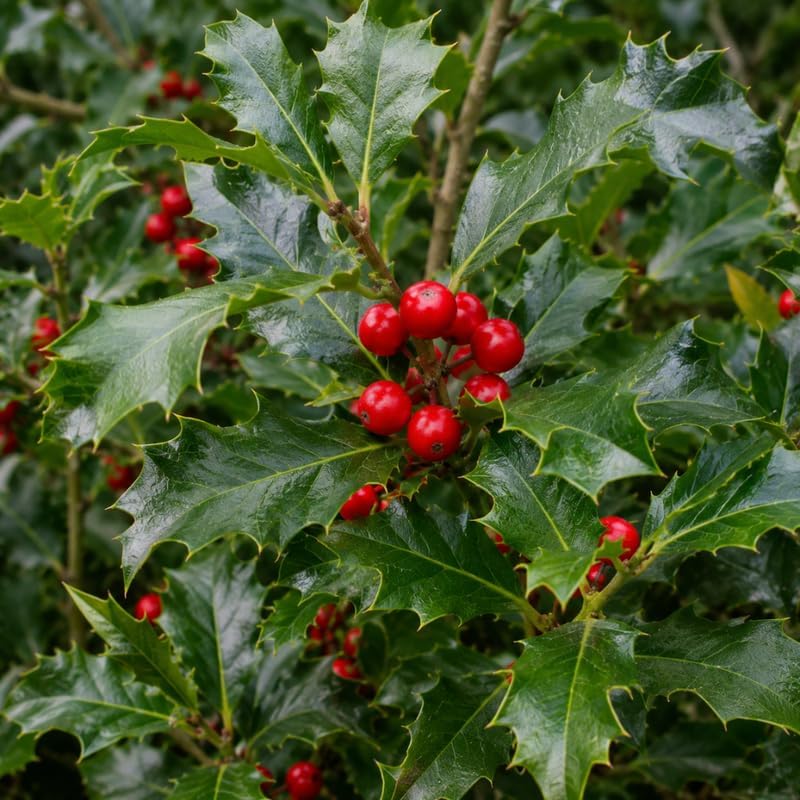 Live Holly Plant, Oak Leaf Holly Plant 6-12" Tall in 4" Pot, Low Maintenance Evergreen Shrub, Live Evergreen Plant for Outdoor Landscape - Image 4