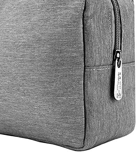 E-Tree Makeup Bag, Big Travel Make up Pouch, Zipper Large Cosmetic Brush Skin Care Case, Toiletry Bags for Traveling Women Man,Tech Electronic Organizer,Small Canvas Storage for Personal Items,Grey - Image 6