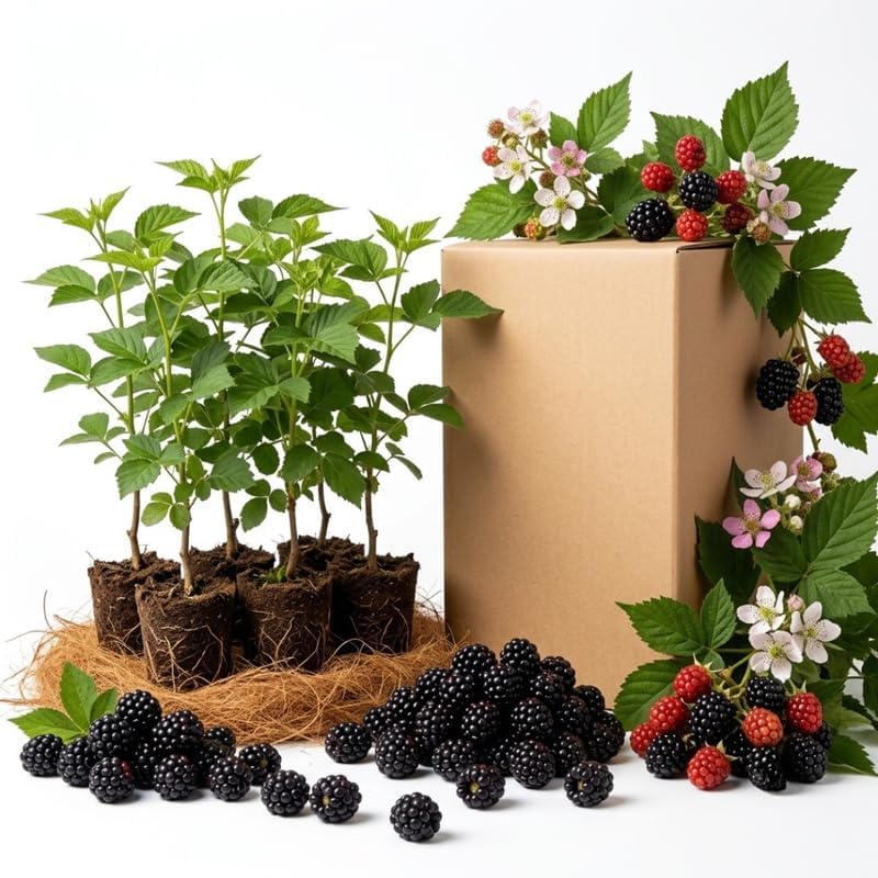 3 Arapaho BlackBerry Live Plants for Planting, Starter 4-6" Tall - Image 2