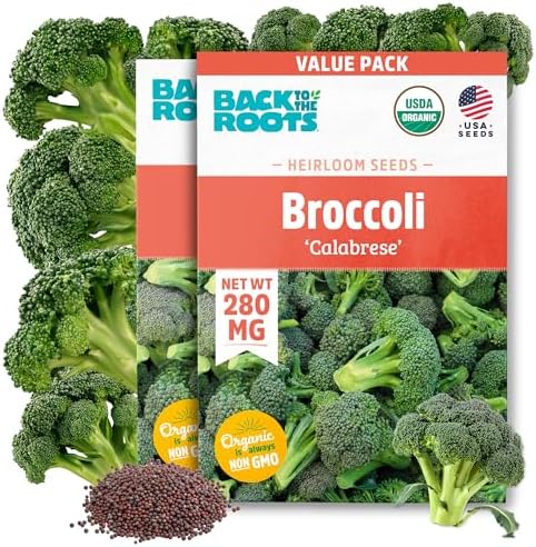 Back to The Roots 100% Organic Heirloom Seeds - Broccoli Value Pack (280mg) by BacktotheRoots