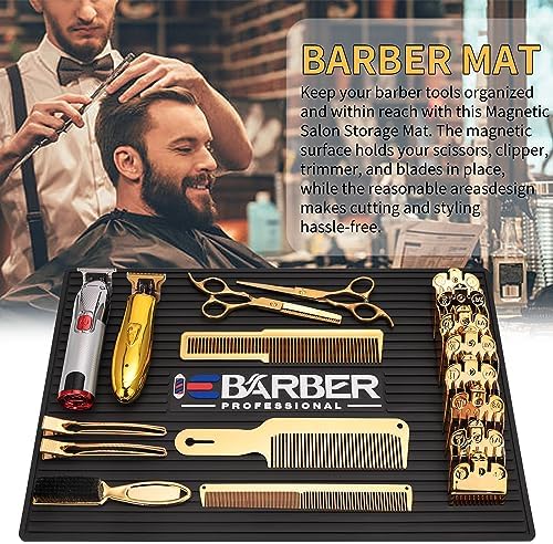 Rubber Bar Mat Barber Station Mat for Hair Styling Tools, Heavy Duty Non-Slip Bar Service Mat Flexible Rubber Mat for Clippers Salon Tools Salon Work Station Pads18"X12" Style A - Image 4