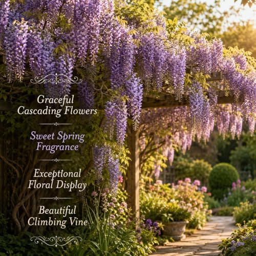 American Purple Wisteria Live Plant in 2.5 Inch Pot | 12-24 Inch Tall | Fast Growing Starter Plant | Easy-Care Climbing Vine for Landscapes, Fences & Outdoor Garden Décor - Image 5