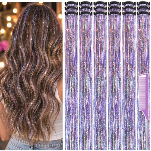 Hair Tinsel Clip in Pack of 18 Pcs Colorful Hair Accessories by Uikreo-Designtoyourbeauty