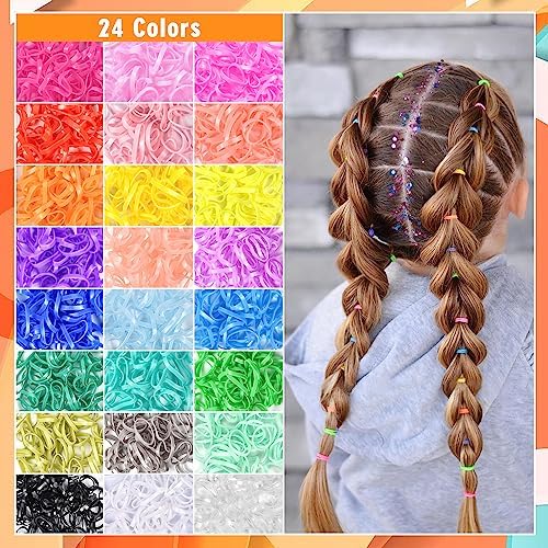 IKOCO Hair Tie Set, 1505 Count Colorful Elastic Hair Rubber Bands with Topsy Tail Hair Tools, Rat Tail Comb and Hair Clips for Women Hair Styling - Image 3