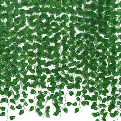 60 Pack 430Ft Fake Plants Artificial Vines for Room Decor, Faux ivy Greenery Garland for Home teen girls bedroom living Aesthetic Farmhouse Dorm Wall Decoration, Wedding Easter Christmas Party Gift by Unknown