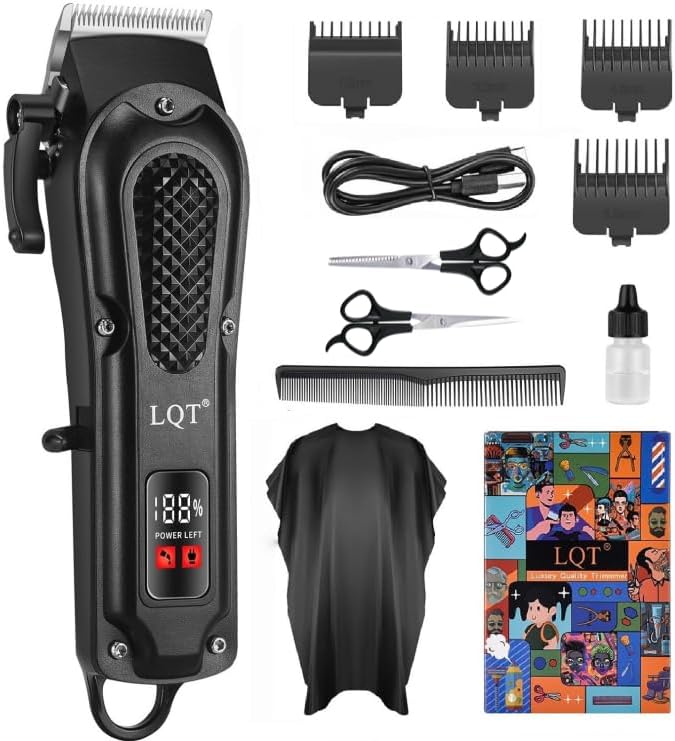 Hair Clippers for Men, Cordless Hair Clipper Set with Scissors by LQT