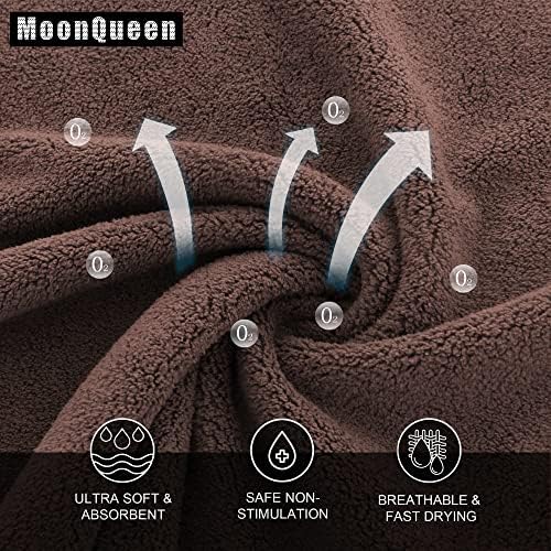 MOONQUEEN Ultra Soft Premium Washcloths Set - 12 x 12 inches - 24 Pack - Quick Drying - Highly Absorbent Coral Velvet Bathroom Wash Clothes - Use as Bath, Spa, Facial, Fingertip Towel (Wood Brown) - Image 2