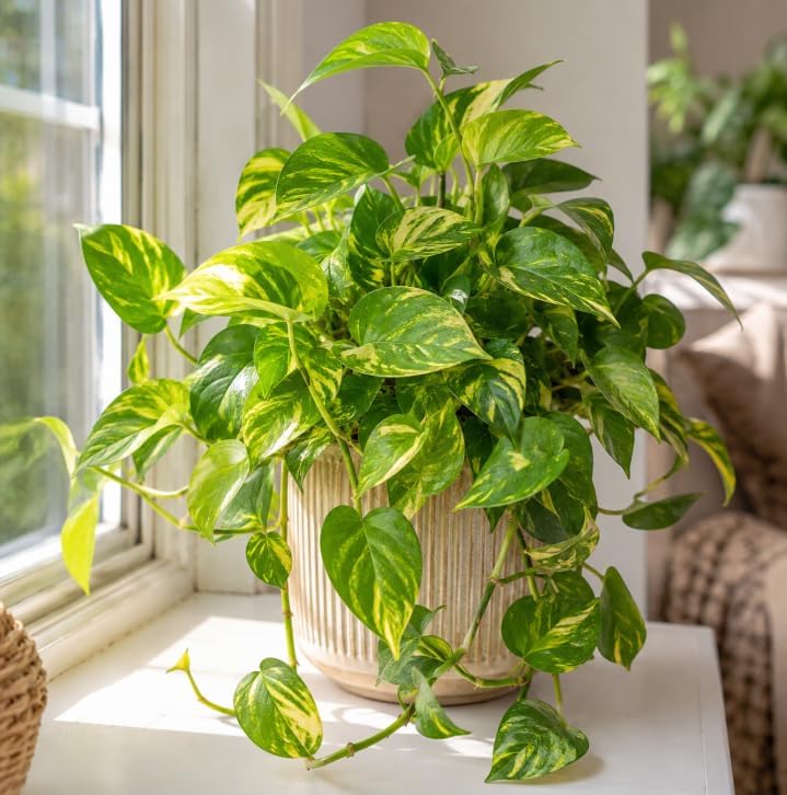 Live Golden Pothos Indoor Plant 4 Inch Pot, Tropical Vine with Variegated Leaves Plant for Indoor, Outdoor Garden - Image 2