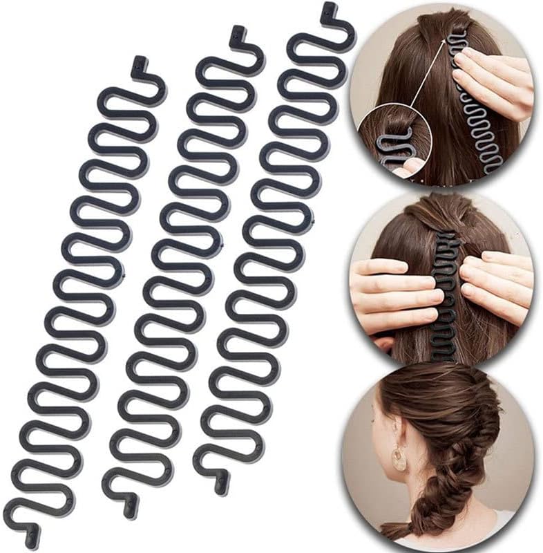 Hair Styling Set - DIY Braiding Accessories, Magic Fast Spiral Hair Braid Tool for Women and Girls (Black) - Image 5