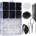 2200 Pcs Elastic Hair Bands with Hair Loop Styling Tool Set, Clear and Black Elastic Hair Ties with Rubber Band Cutter Organizer Box Hair Accessories for Toddler Baby Girl Women by auroray