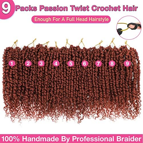 Passion Twist Crochet Hair 18" 350# Pre-Looped 9Packs - Image 2
