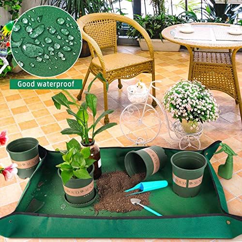 Extra Large Repotting Mat for Indoor Plant Transplanting and Mess Control, 43" X 29" Thickened Waterproof, Foldable and Easy to Clean, Suitable for Succulent Plants, Green - Image 2