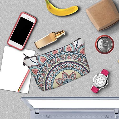 Deanfun Cosmetic Bag for Women, Mandala Flowers Waterproof Makeup Bags Roomy Toiletry Pouch Travel Accessories Gifts (50965) - Image 4