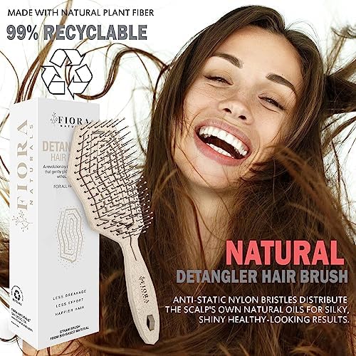 Fiora Naturals Detangling Hair Brush for Women, Detangler Hair Brush Beige - Image 4