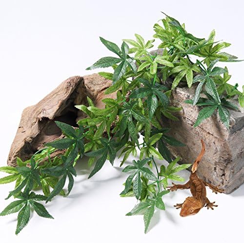 SLSON Reptile Plants Hanging Silk Terrarium Plants with Suction Cup for Bearded Dragons,Lizards,Geckos,Snake Pets and Hermit Crab Tank Habitat Decorations,Small Size,12 inches - Image 2