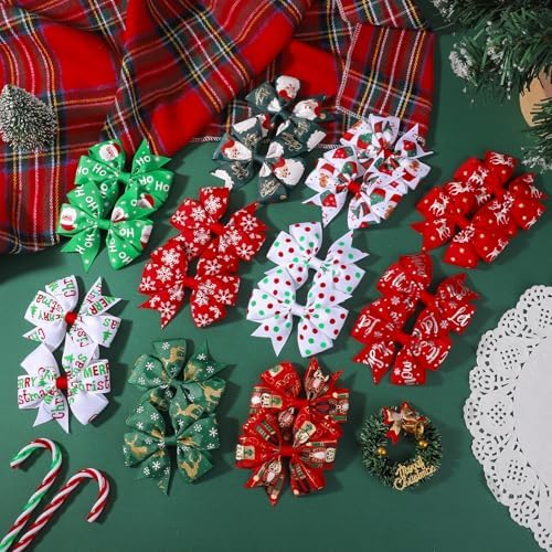 choicbaby 20PCS 3＂Christmas Hair Bows Toddler Hair Bow Clips - Image 2