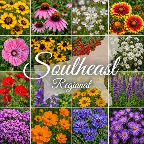 Southeastern Wildflower Seed Mix – 16 Annual & Perennial Species – Wildflowers for Southeastern Gardens – Pollinator Friendly – 1 lb Covers 2,000 Sq Ft – Paper Street Perennials® by PaperStreetPerennials