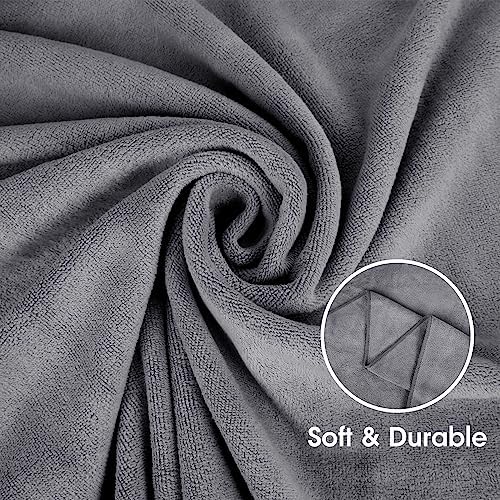 JML Microfiber Bath Sheet Towels, 2 Pack, 35" x 70", Grey - Image 4