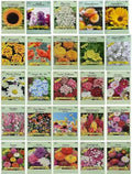 25 Slightly Assorted Flower Seed Packets - Includes 10+ Varieties - May Include: Forget Me Nots, Pinks, Marigolds, Zinnia, Wildflower, Poppy, Snapdragon and More - Made in the USA by BlackDuckBrand