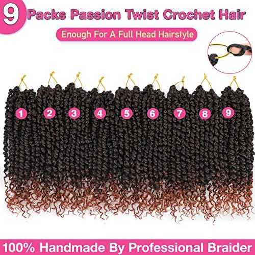 Passion Twist Crochet Hair 10" T1B/350 Pre-Looped - Image 2