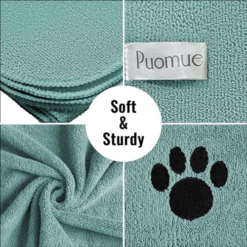 Puomue Microfiber Dog Towels for Drying Dogs, Super Absorbent and Soft Pet Grooming Towel, 40 Inch X 23.6 Inch, Perfect for Large, Medium or Small Dogs, Lake Blue - Image 2