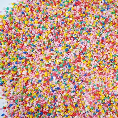 Mini Rainbow Confetti Gravel Pebbles Mix Colored Stones Aquarium Gravel Decorative Colored Garden Sand Succulent Cactus Bonsai Gritty Mix Rocks for Top Dressing, Landscaping, Home Decor 2.2 lbs - Image 4