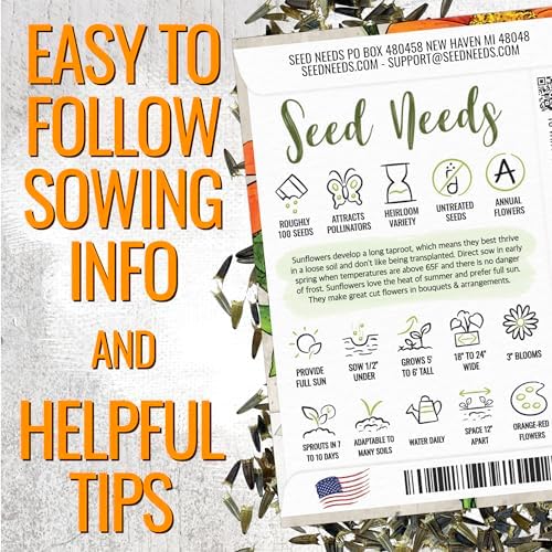 Seed Needs Mexican Sunflower Seeds to Plant Cut Flowers - 2 Packs - Image 4