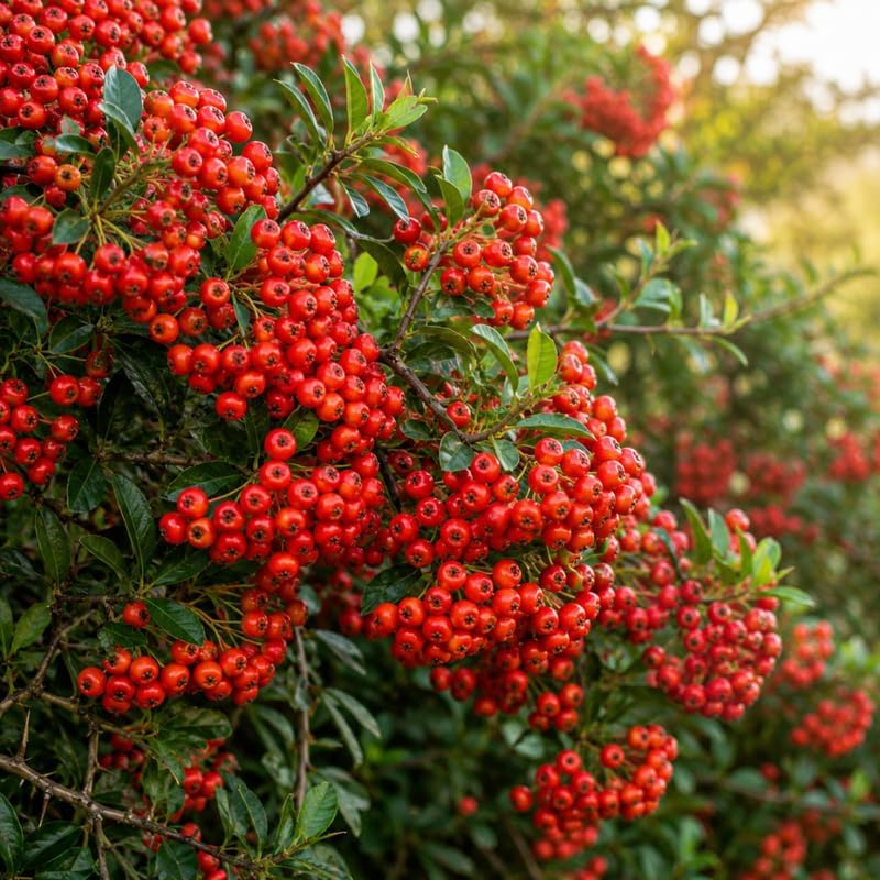 2 Firethorn Live Plant, 3-5” Tall in 3” Pot, Vigorous, Well-Rooted Evergreen Bush, Orange-Red Berries for Stunning Landscape Decor - Image 2