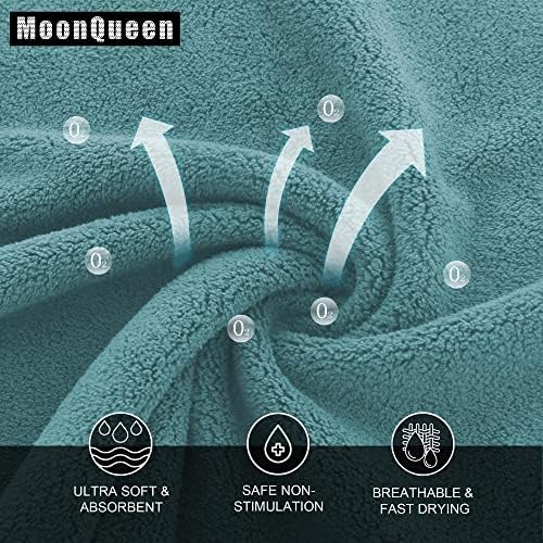 MOONQUEEN Ultra Soft Premium Washcloths Set - 12 x 12 inches - 72 Pack - Quick Drying - Highly Absorbent Coral Velvet Bathroom Wash Clothes (Teal) - Image 2