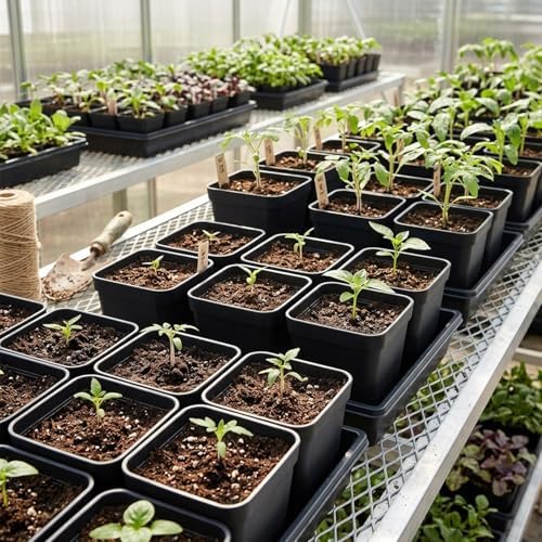 50 Packs Square Nursery Pots for Plants 2.2 Inch Seedling Pots - Image 2