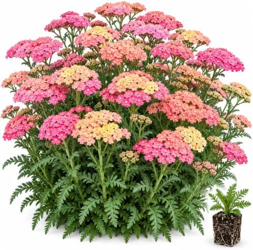 10 Taffy Yarrow Live Plant Plugs | Sassy Summer Achillea Perennial Plants by CZGrain
