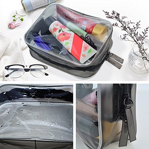 Wobe 5 Packs Clear Cosmetics Bag TSA Approved, PVC Zippered Toiletry Carry Pouch Portable Makeup Bag for Vacation Travel, Bathroom and Organizing Waterproof Makeup Bag Vinyl Plastic Organizer Case - Image 4