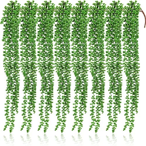 Janinka 8 Pcs Artificial Succulents Bulk Hanging Plants 24 Inches by Janinka