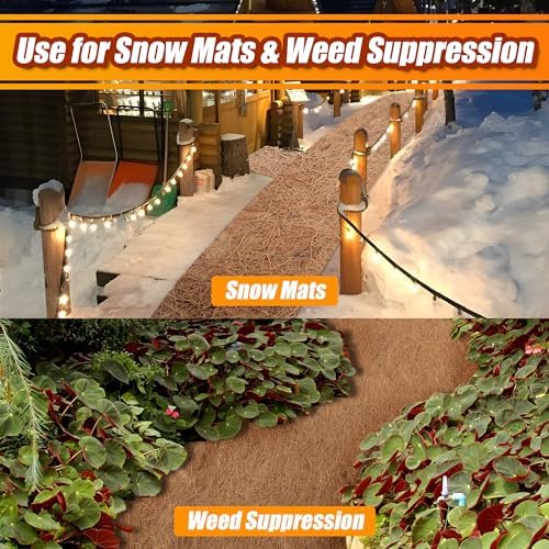 Sinimaka Coco Liner Roll, 16 x 40 Inch Coconut Fiber Liners for Planter Window Box Flower Basket, Natural Coco Coir Sheet Coco Mats for Animal Pet Pad, Reptile Carpet, Garden Decoration - Image 6