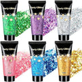 AROIC Glitter Gel Set 6 Colors, Face Body Hair Glitter for Rave Accessories by AROIC