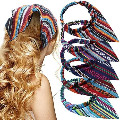 TOBATOBA Boho Headbands for Women - 5 Pcs Hair Accessories Featuring Headbands, Bandanas, and Head Scarves for Women and Girls by TOBATOBA