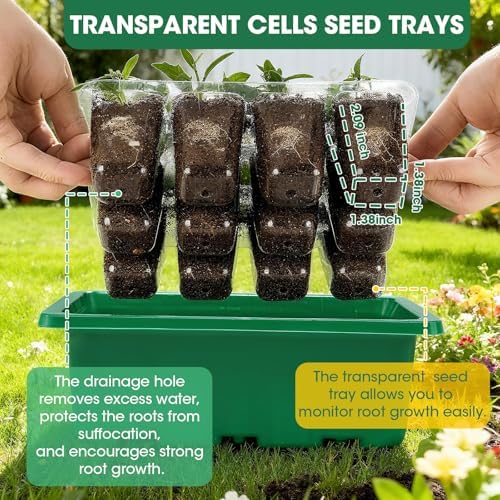 Seed Starter Kit With Humidity Dome, 5 Packs 60-Cell Trays, PlantaPulse - Image 3
