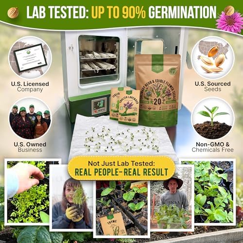 20 Culinary Herbs & Edible Flower Seed Variety Pack for Planting Indoor & Outdoors. 9500+ Non-GMO Heirloom Flower Seeds: Basil, Borage, Echinacea, Lavender, Oregano, Rosemary Seeds & More - Image 2