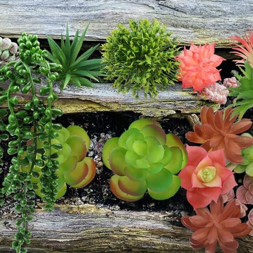 QUOZUO Succulents Plants Artificial, 14pcs Colorful Succulents Plant, Mini Fake Succulents for DIY Crafting Home Garden Office Party - Image 7