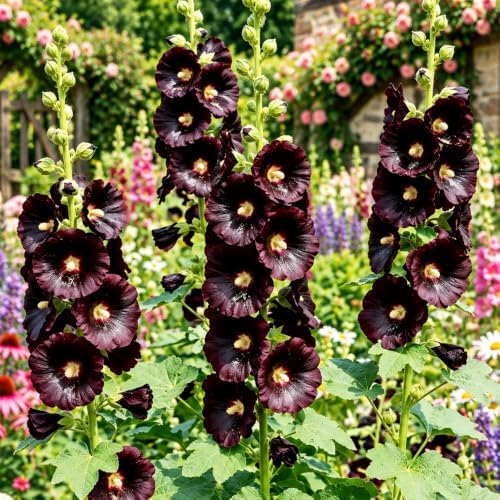 Rare Hollyhock Seeds – 100+ Black Hollyhock Flower Seeds – Non-GMO, Heirloom Perennial – Showy Blooms for Outdoor Planting - Image 6