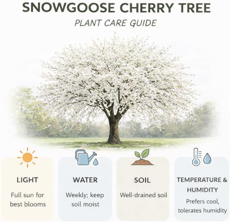 Snowgoose Cherry Tree Live Plant - Image 6