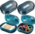 Travel Qtip Holder with Lid,4 Pcs Portable Swab Container,Blue by ESEHGS