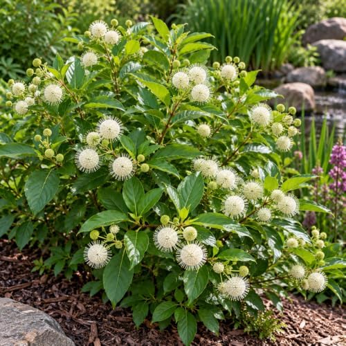 Buttonbush Live Plant, 4 Inch Pot, Cephalanthus Occidentalis Live Shrubs - Image 5