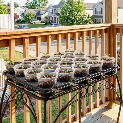 10 Pack 20 Cell Seed Starter Trays Compatible with 3 Inch Pots - Image 2