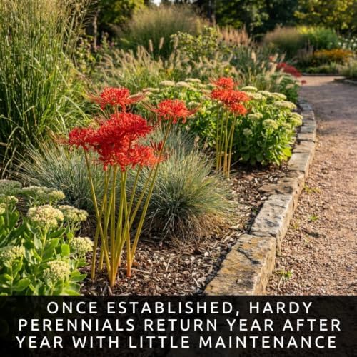3 Heirloom Red Spider Lily (Lycoris Radiata) Bulbs, Fall Blooming Perennial - Image 5
