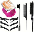 Magnetic Wristband for Hair Stylist, 10 Pieces Hair Braiding Tool with Edge ＆Teasing Brush, Rat Tail Comb ＆Alligator Clip, Braider Wristband for Black Hair, Silicone Sewing Pincushion (Hot Pink) by Unknown